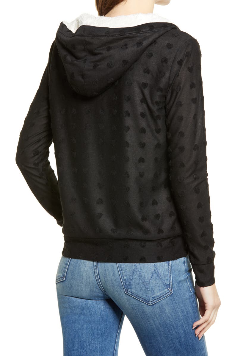 Bobeau Flocked Zip Hoodie, Alternate, color,