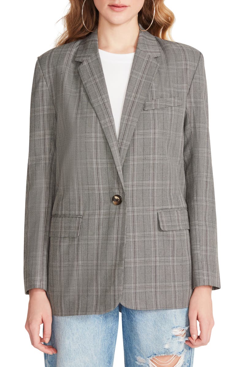BB Dakota by Steve Madden The Big Business Plaid Blazer, Alternate, color,