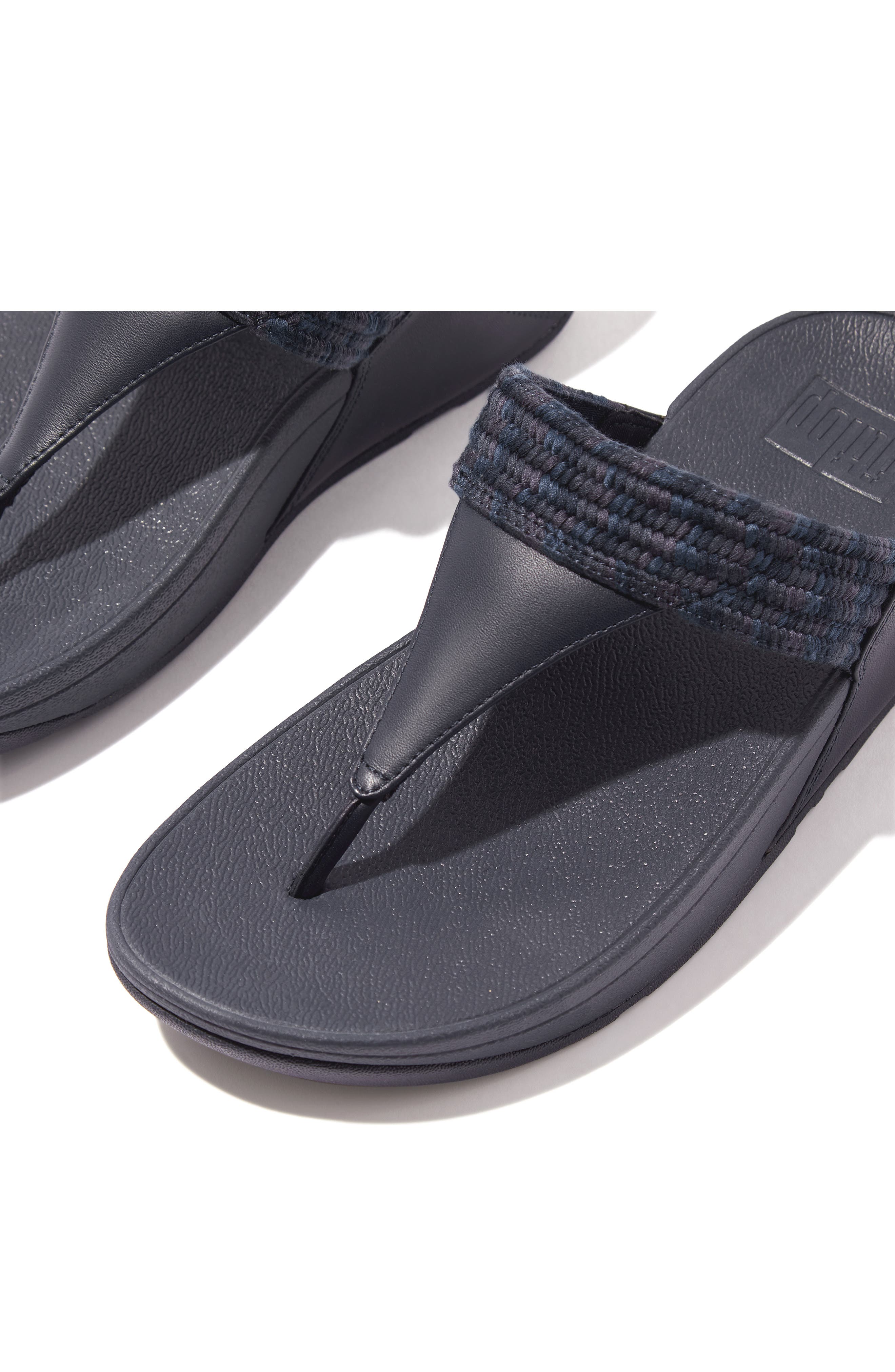 FitFlop Lulu Art Wedge Sandal, Alternate, color, Midnight Navy Mix