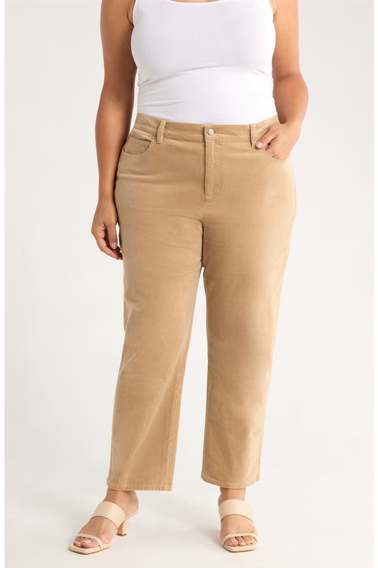 High Waist Ankle Straight Leg Jeans, Main, color, BISCUIT