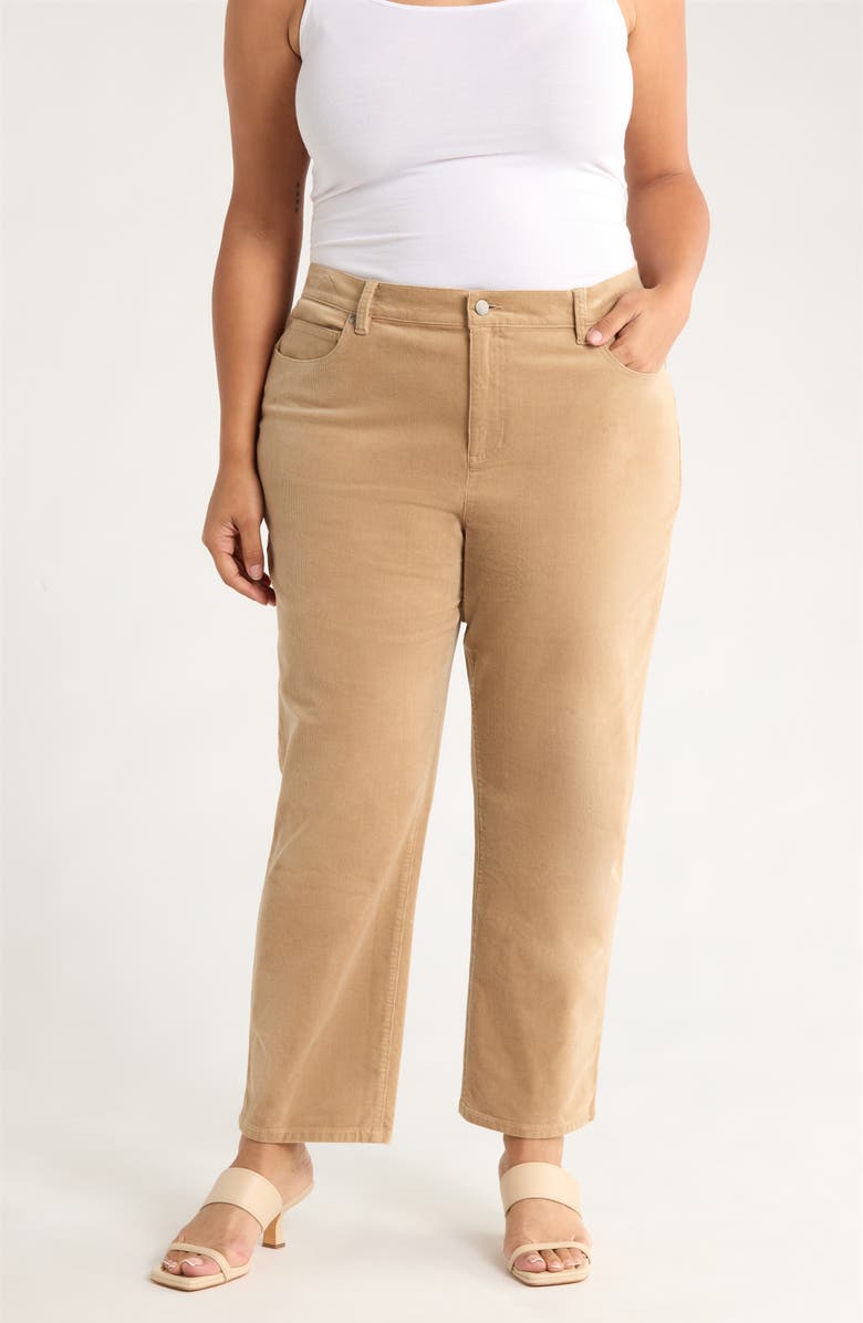 Eileen Fisher High Waist Ankle Straight Leg Jeans, Main, color, Biscuit