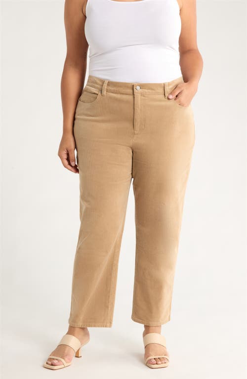 Eileen Fisher High Waist Ankle Straight Leg Jeans In Brown