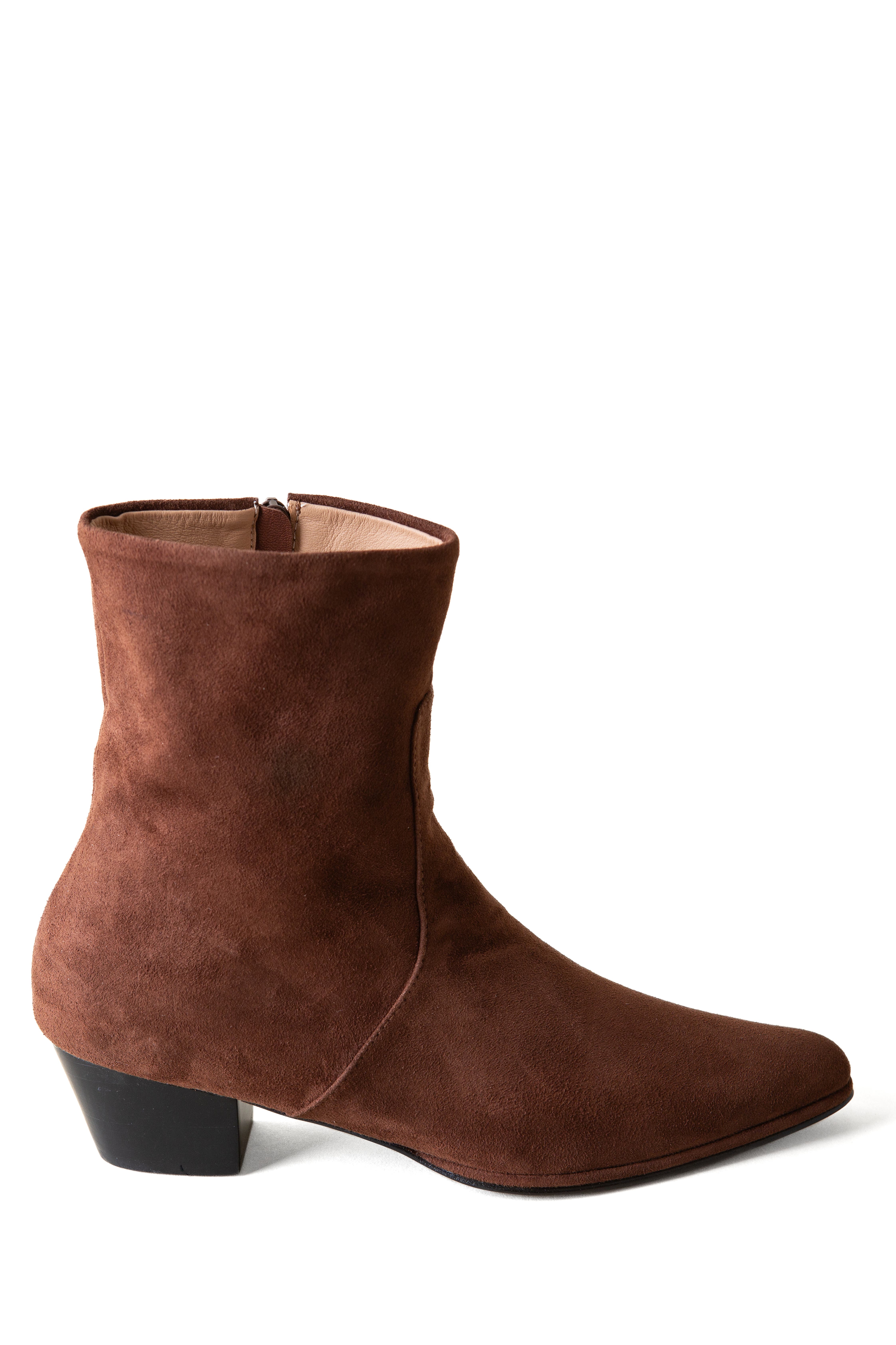 Huma Blanco Mae Western Boot, Alternate, color, Chocolate Suede