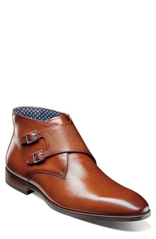 Stacy Adams Kaius Double Monk Strap Boot In Animal Print