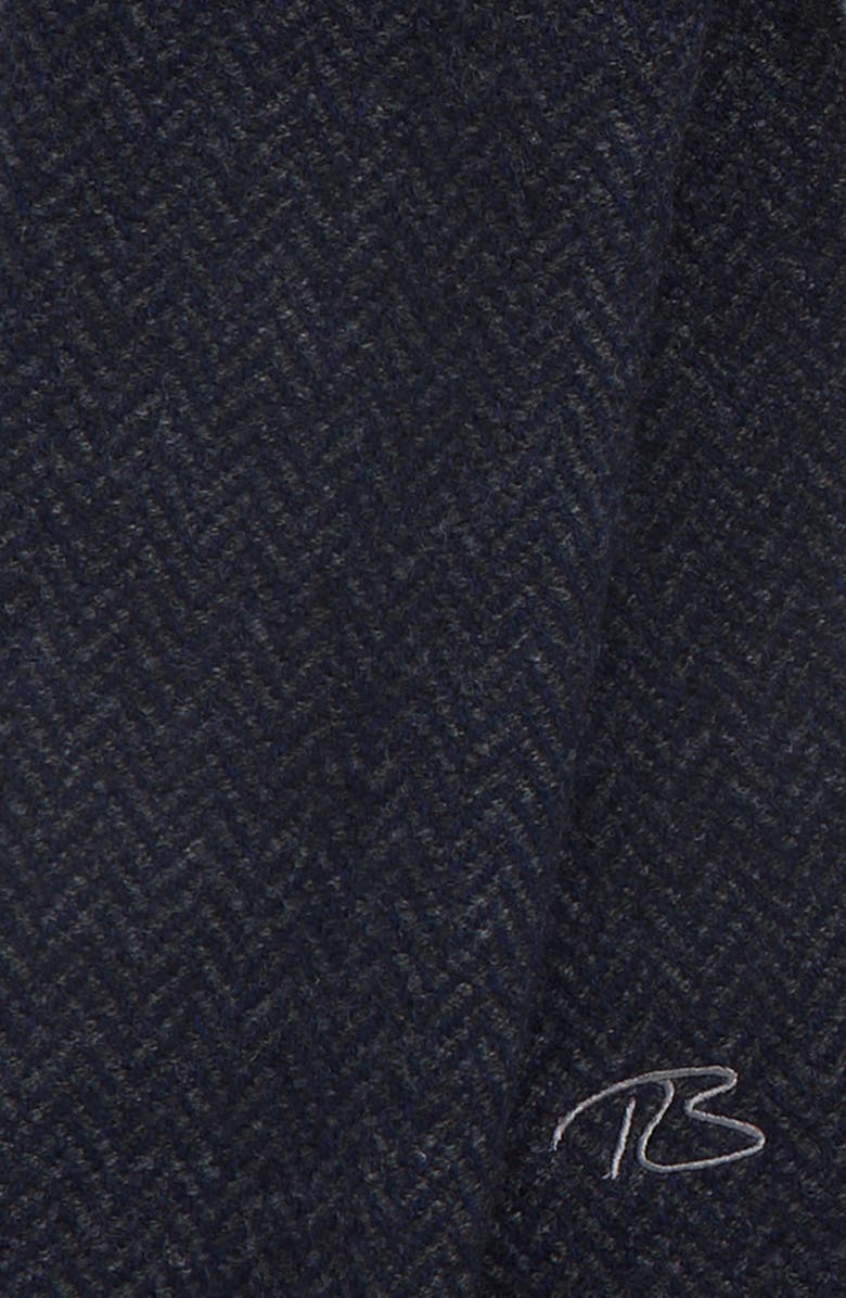 Robert Barakett Wool & Cashmere Herringbone Scarf, Alternate, color, Navy