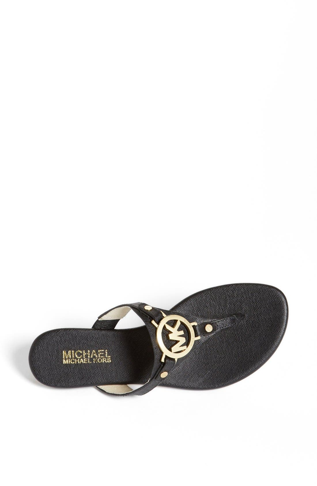 'Mackenzie' Sandal, Alternate, color, BLACK SAFFIANO