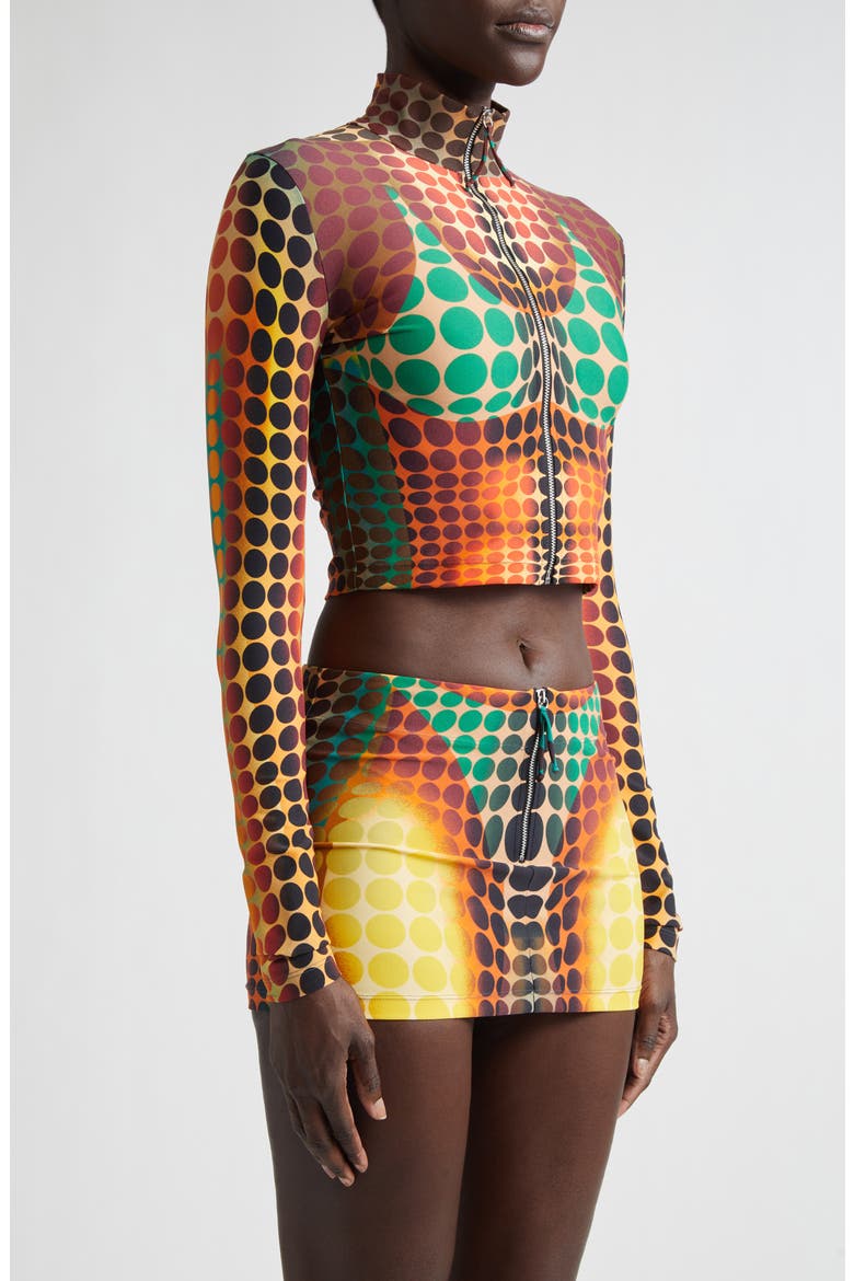 Jean Paul Gaultier Re-Edition Polka Dot Trompe l'Oeil Mesh Crop