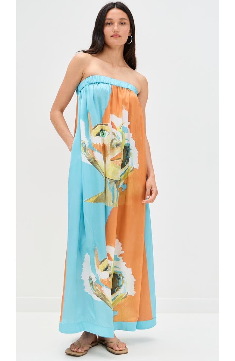 Dur Doux Kesi Maxi Strapless Dress, Main, color, Multicolored