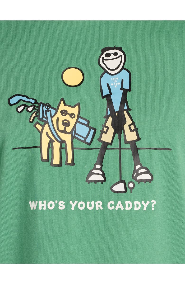 LIFE IS GOOD Big & Tall Who's Your Caddy Graphic Tee, Alternate, color, Green