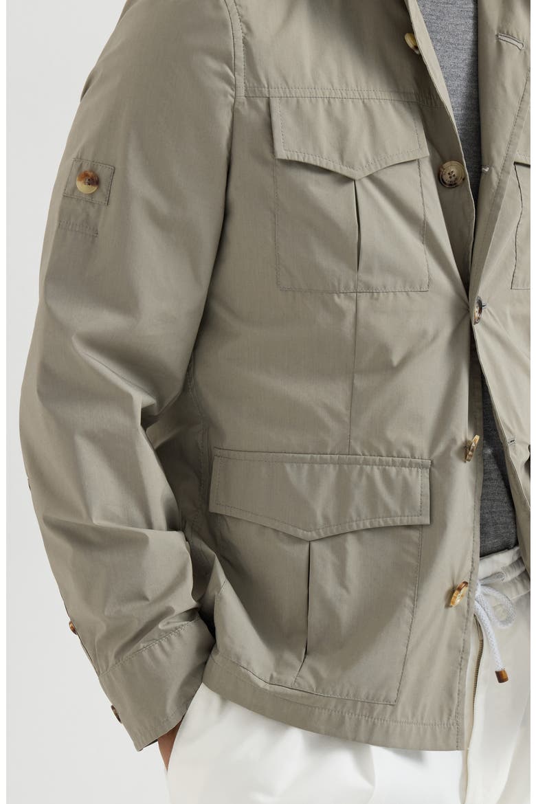Lightweight water-resistant techno cotton unlined safari jacket, Alternate, color, Khaki