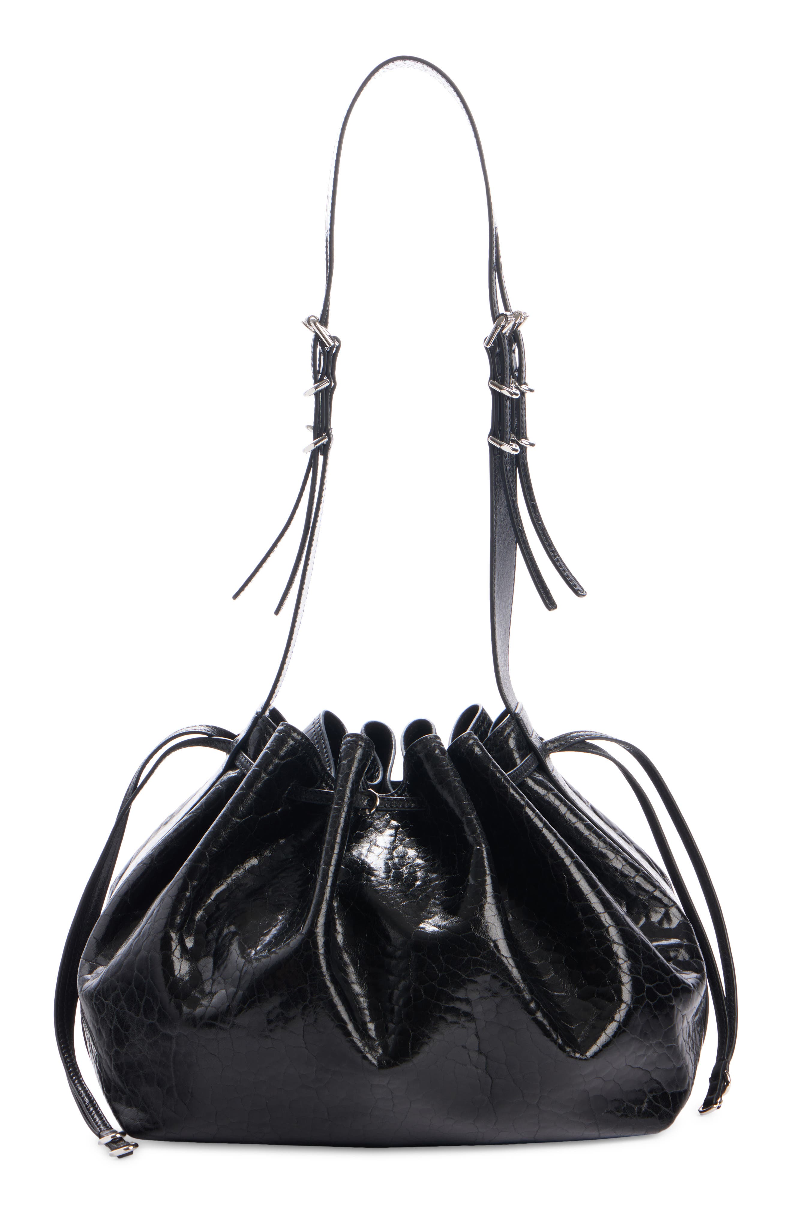 Givenchy Medium Pumpkin Drawstring Leather Bucket Bag, Main, color, 
