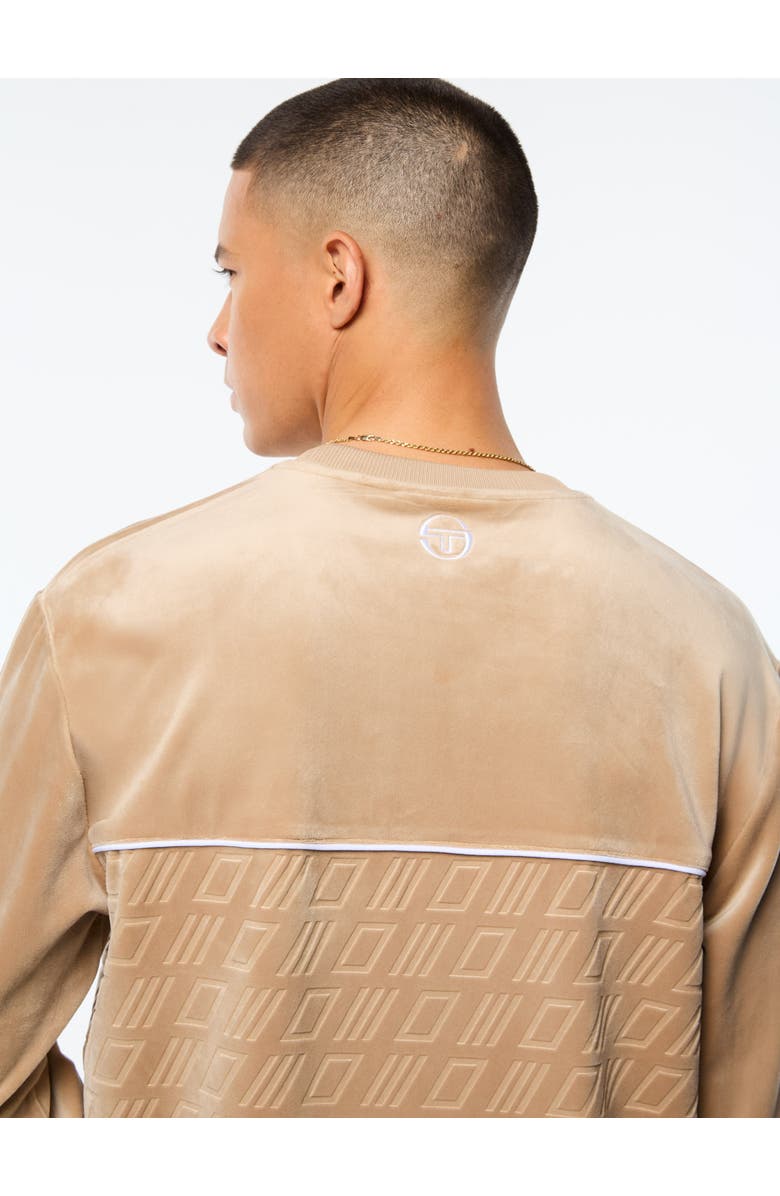 Sergio Tacchini Bandiera Debossed Velour Crewneck, Alternate, color, 