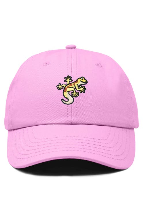 Dalix Gecko Embroidered Casual Cap In Light Pink