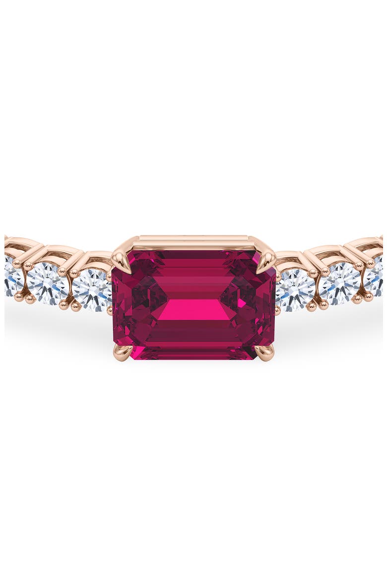Lab Created Diamond & Garnet Birthstone Tennis Bracelet, Alternate, color, 18K ROSE GOLD