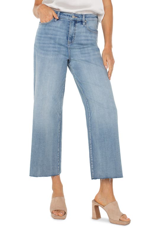 Liverpool Los Angeles Stride Raw Hem High Waist Crop Wide Leg Jeans In Weir Canyon