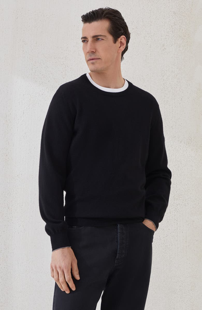Brunello Cucinelli Cashmere sweater, Alternate, color, Black