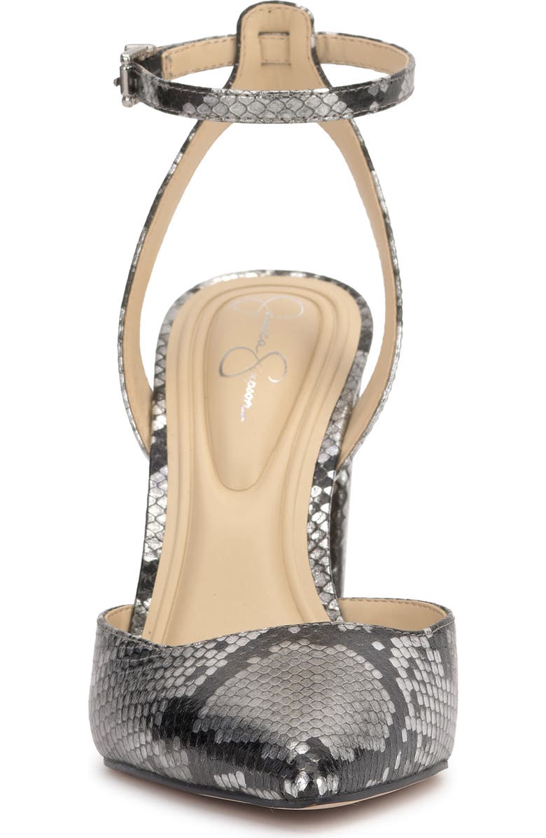 Jessica Simpson Nazela Pointed Toe Ankle Strap Pump, Alternate, color, Chrome