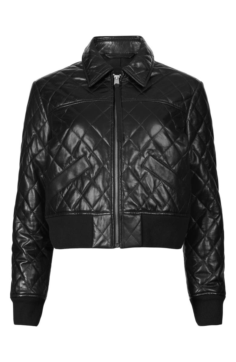 AllSaints Quinn Quilted Leather Bomber Jacket, Alternate, color, 