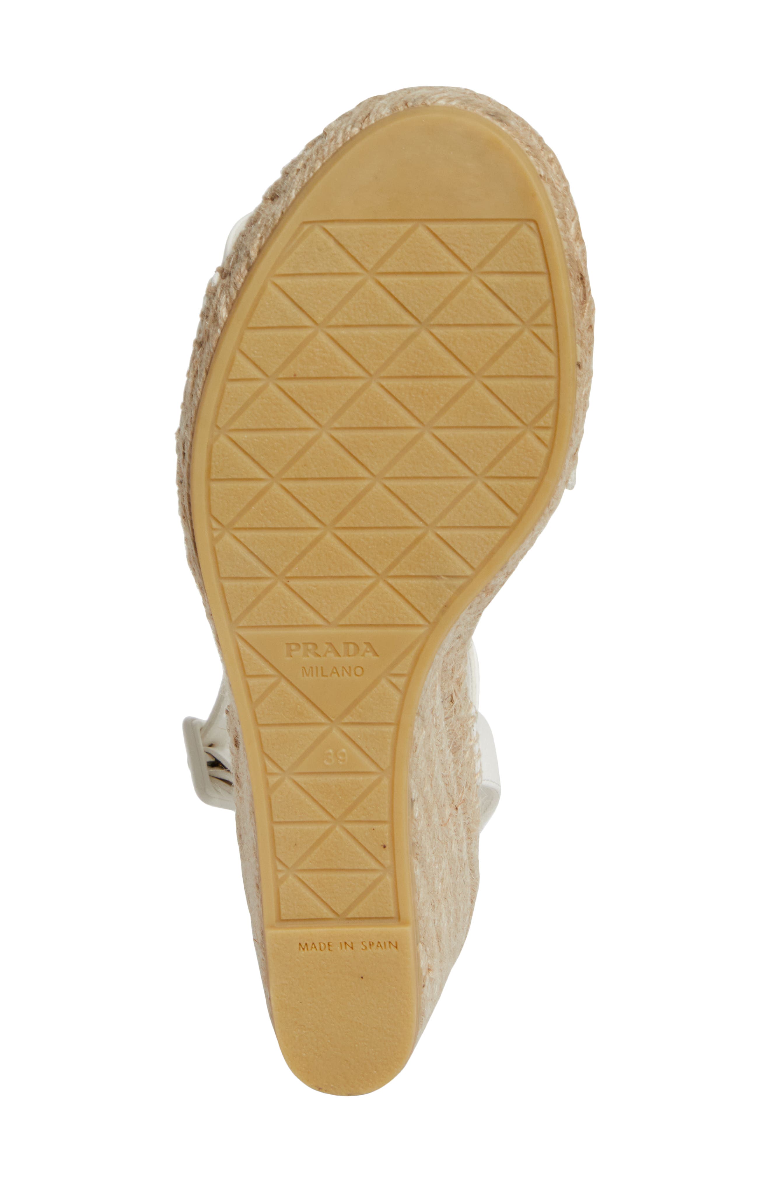 Prada Espadrille Wedge Sandal, Alternate, color, Avorio