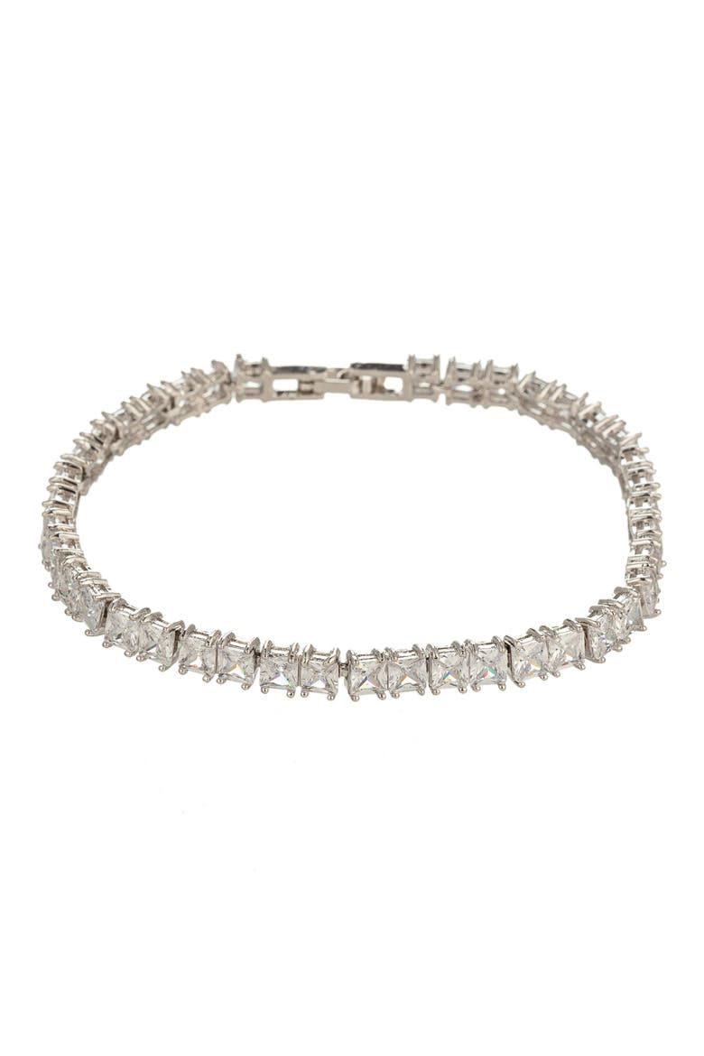 Claire Cubic Zirconia Tennis Bracelet, Main, color, WHITE/ SILVER