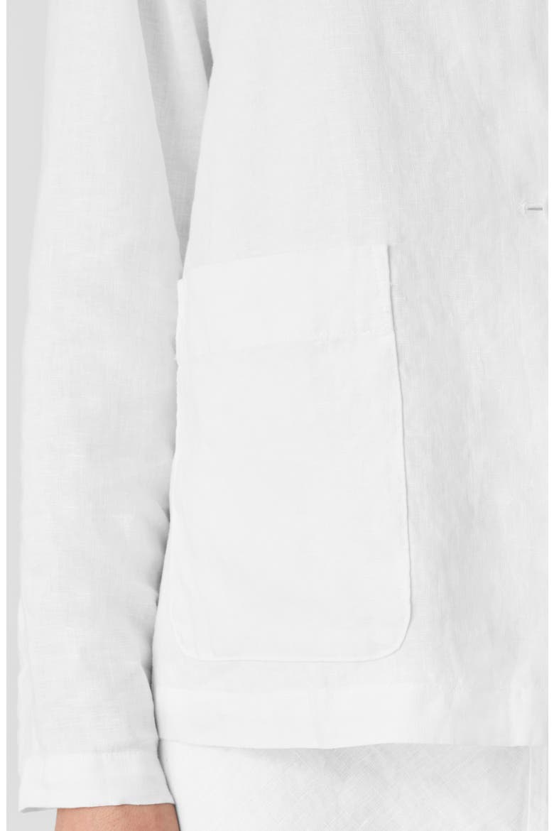 High Collar Organic Linen Jacket, Alternate, color, WHITE