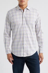 Peter Millar Crown Light Plaid Button-Up Shirt