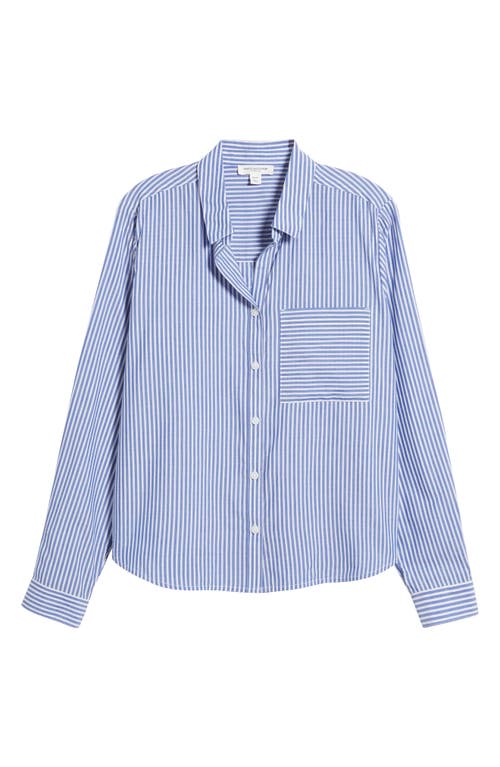 BEACHLUNCHLOUNGE BEACHLUNCHLOUNGE CANDY STRIPE COTTON BLEND BUTTON-UP SHIRT 