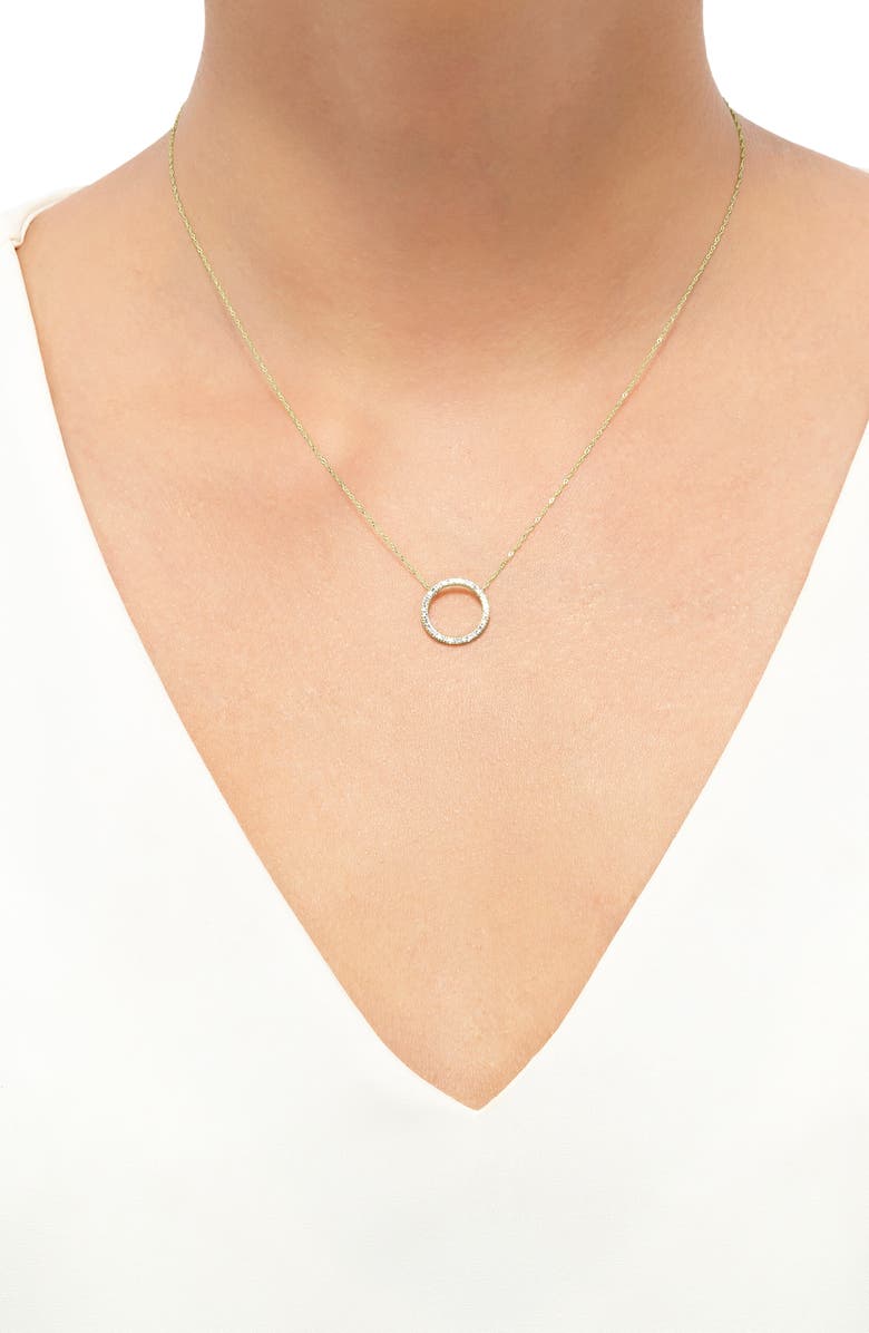 Frankie & Zoe 10K Yellow Gold Diamond Circle Pendant Necklace, Alternate, color, Yellow Gold