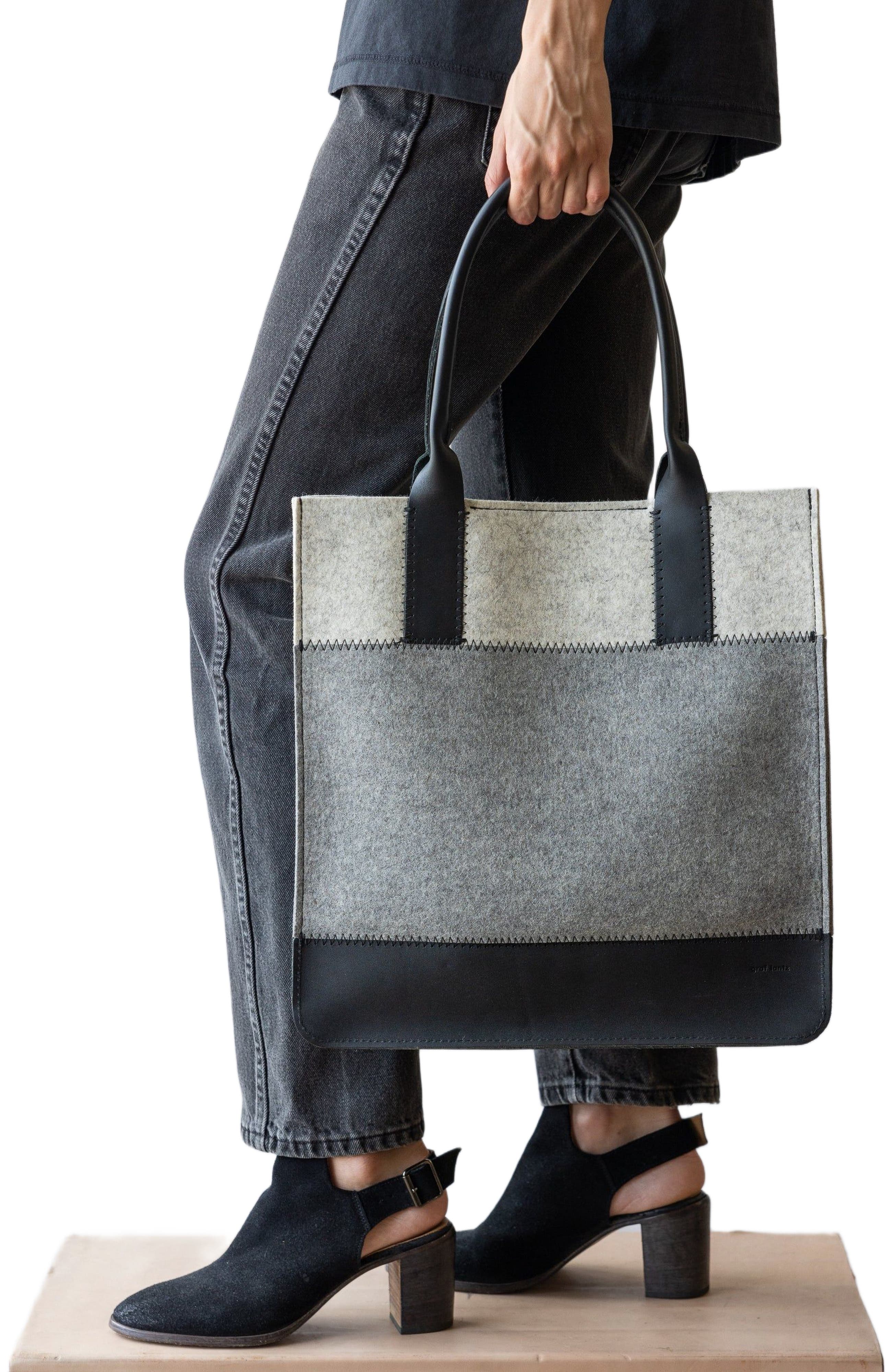 Graf Lantz Jaunt Merino Wool Tote, Alternate, color, Granite  / Black