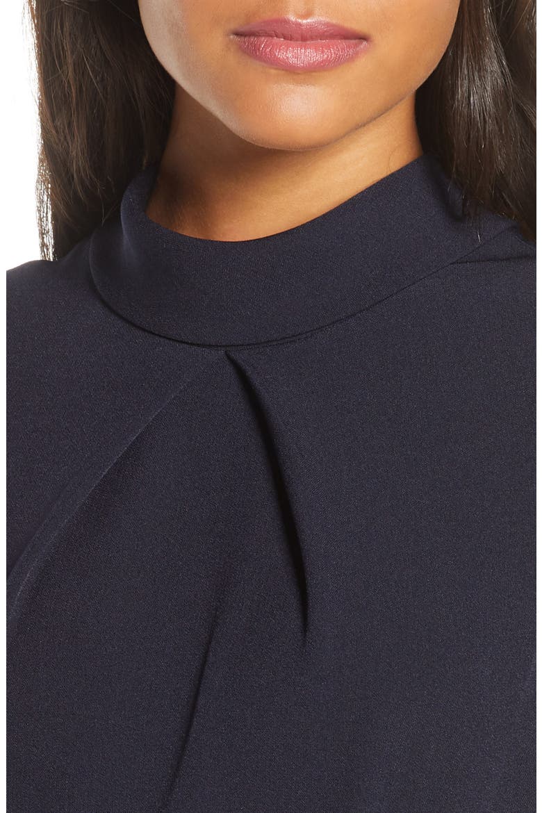 Mock Neck Wide Leg Jumpsuit, Alternate, color, NAVY