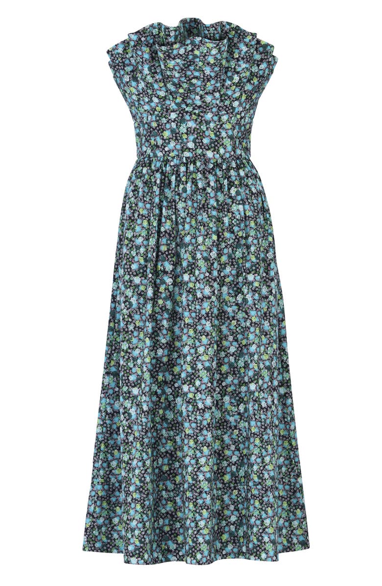 De Loreta Abanico Pleated Strapless Fit & Flare Dress, Main, color, Jazmin Print