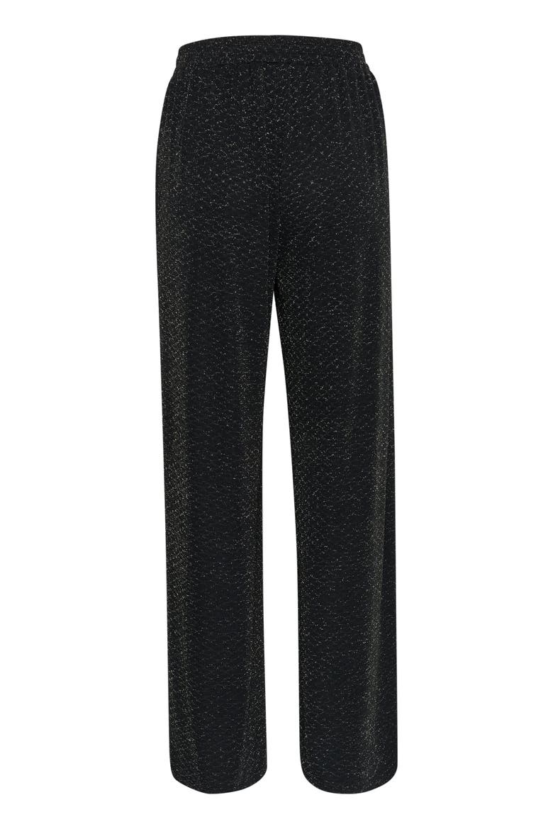 Kaellie Glitter Jersey Wide Leg Trousers, Alternate, color, Black Glitter Jersey