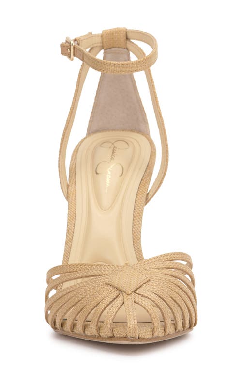 Jessica Simpson Paveri Ankle Strap Pointed Toe Pump In Natural