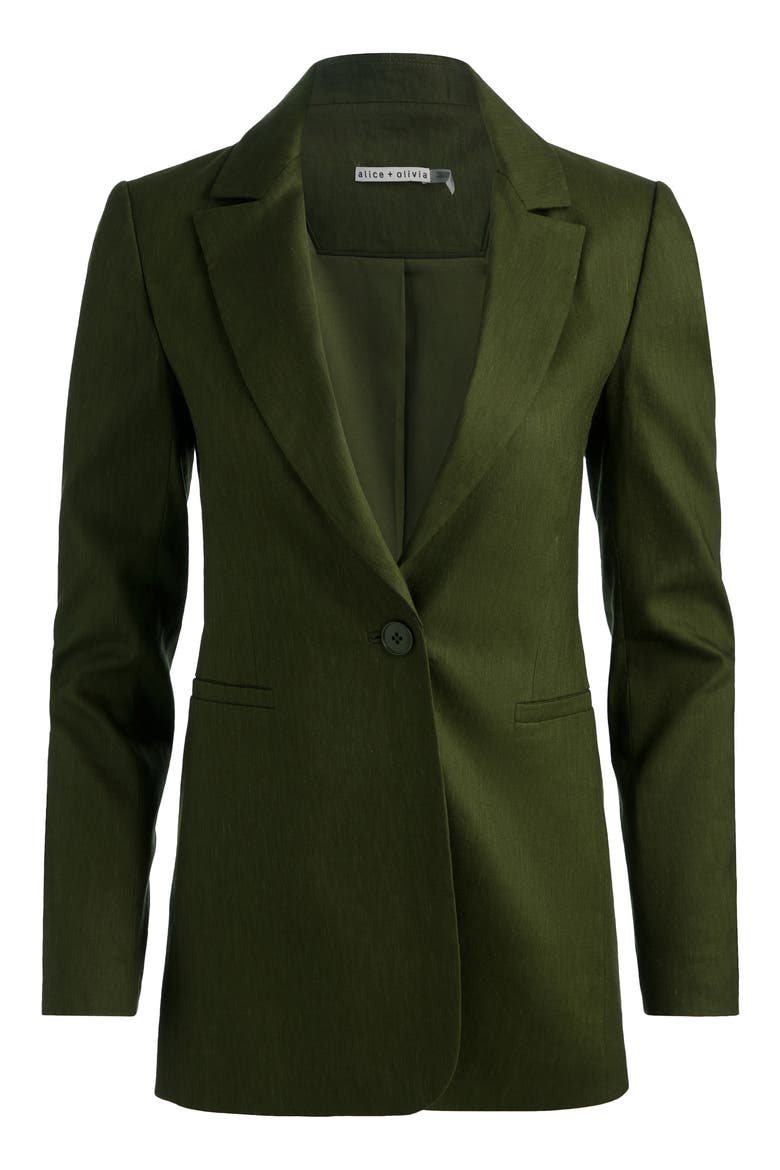 Breann Long Fitted Blazer, Alternate, color, DARK FERN