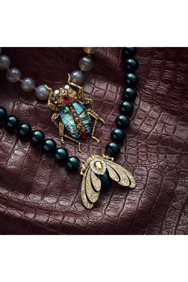 Bejewelled Beetle Statement Necklace, Alternate, color, Beetle