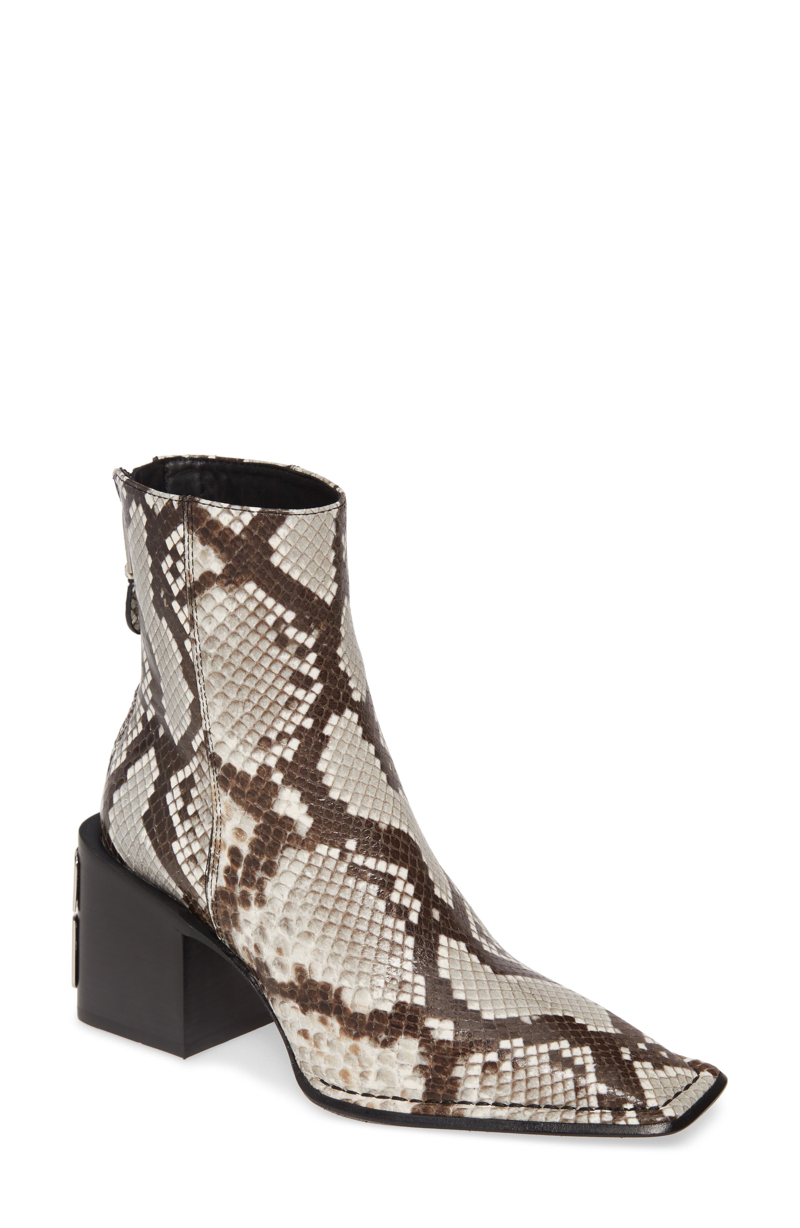 Alexander Wang Parker Python Embossed Logo Heel Boot, Main, color, 