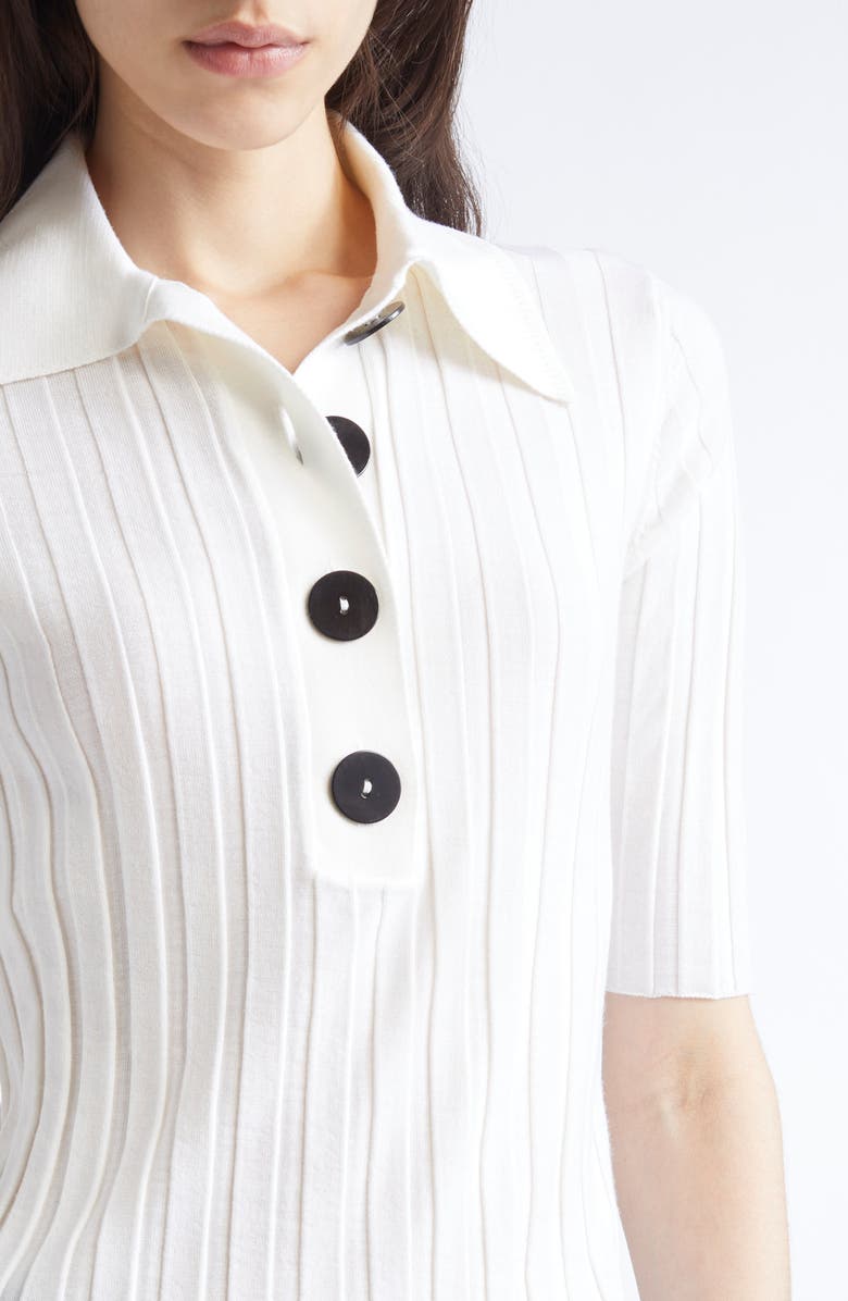 NACKIYÈ Sugarman Rib Wool Polo Sweater, Alternate, color, Kaimak