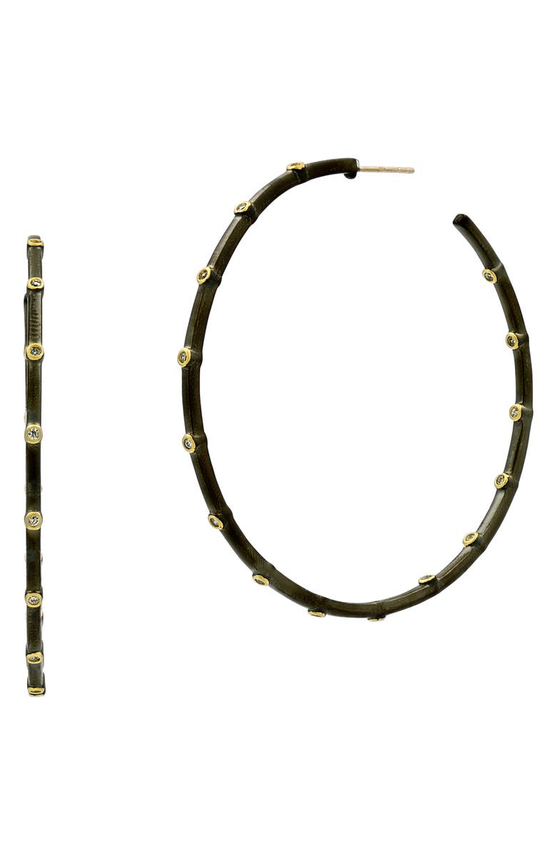 FREIDA ROTHMAN Brooklyn Coast Signature Bezel Hoop Earrings, Main, color, 