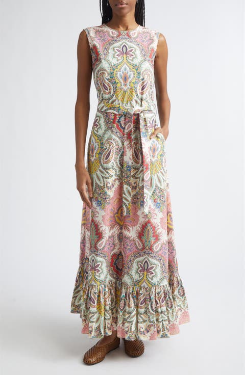 Paisley Print Cotton Maxi Dress