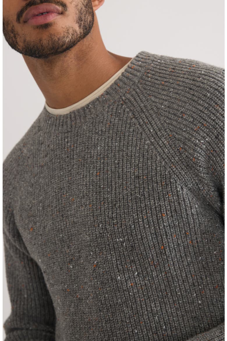 Inverness Crewneck Nep Cotton Blend Sweater, Alternate, color, MID GREY