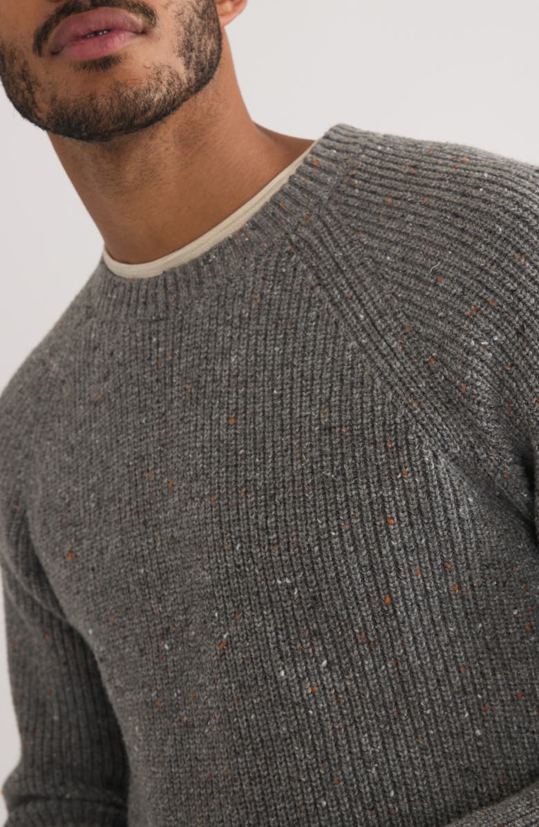 Marine Layer Inverness Crewneck Nep Cotton Blend Sweater, Alternate, color, Mid Grey