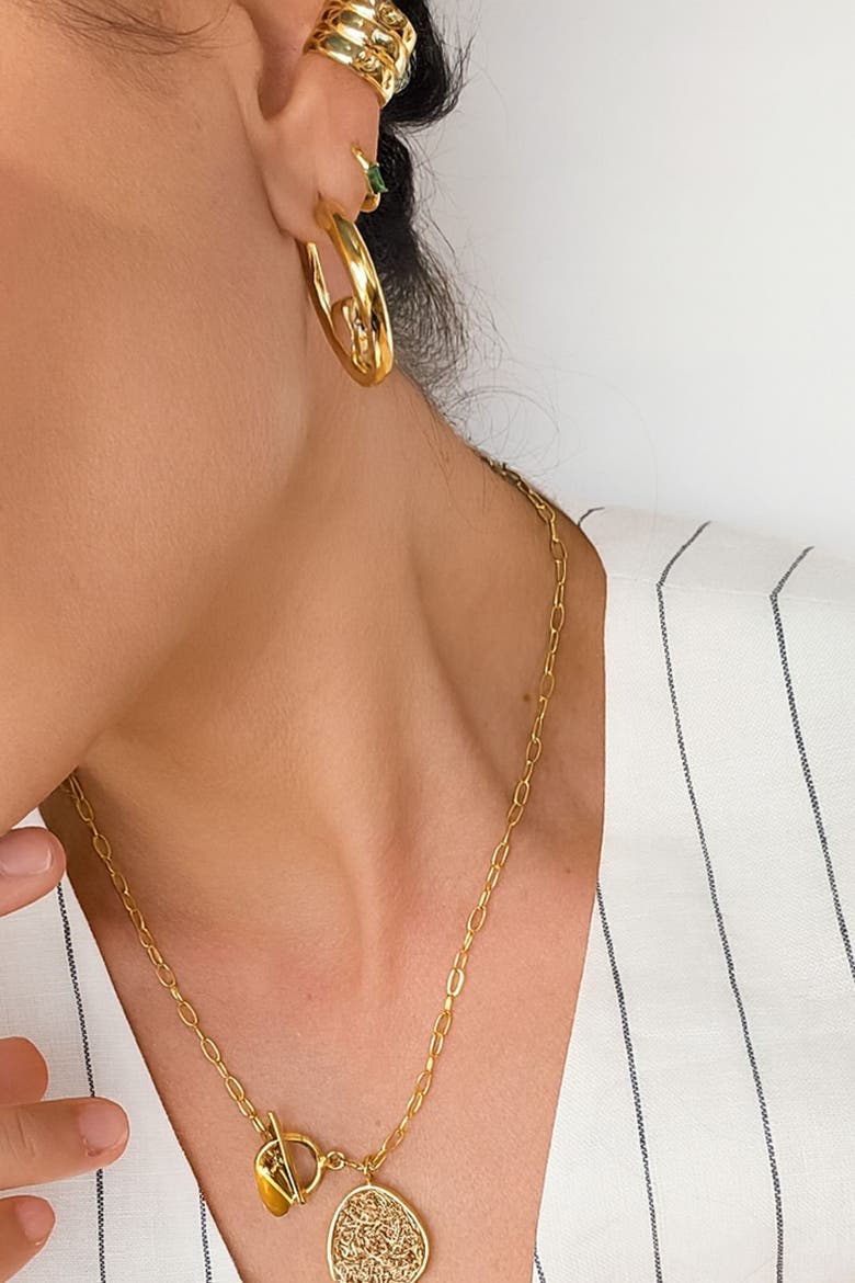 Knot Hoop Earrings, Alternate, color, Gold