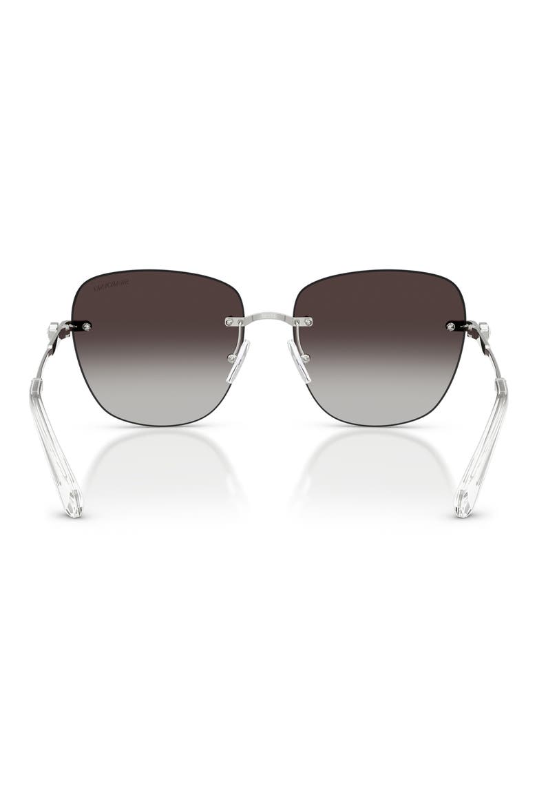 58mm Gradient Square Sunglasses, Alternate, color, SILVER / GRADIENT GREY