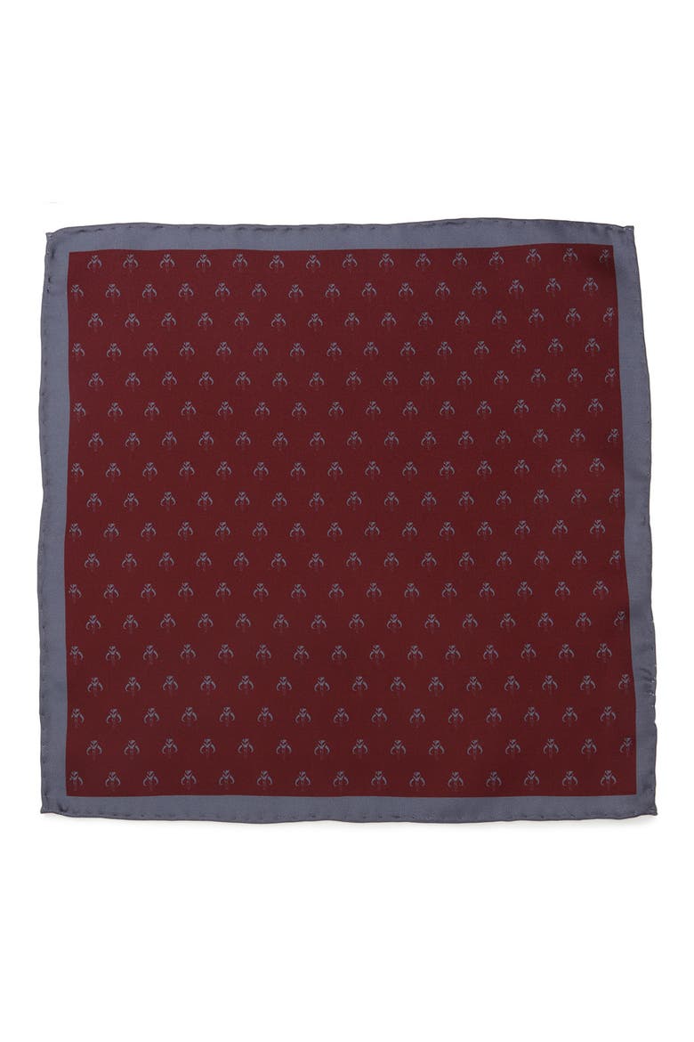 Mandalorian Silk Pocket Square, Alternate, color, RED