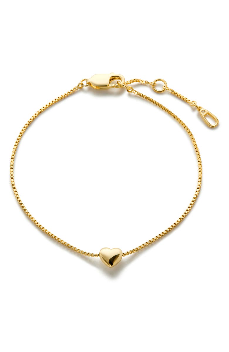 Ana Luisa Lana Heart Charm Bracelet, Main, color, Yellow Gold