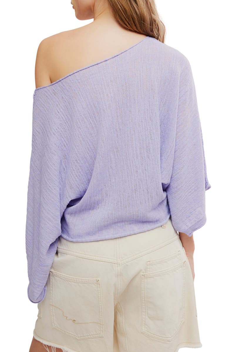 Free People Amber Breeze Linen Blend Sweater, Alternate, color, Violet Tune