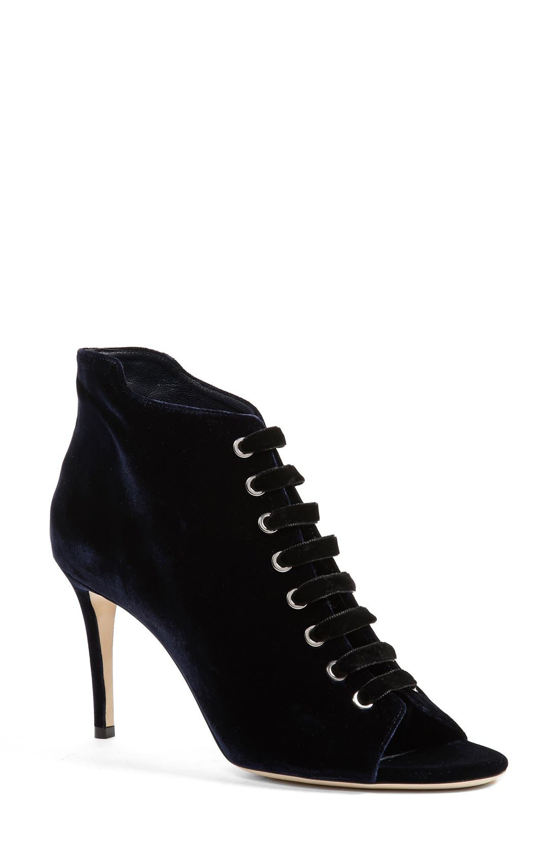 Jimmy Choo 'Mavy' Lace-Up Peep Toe Bootie, Main, color, 
