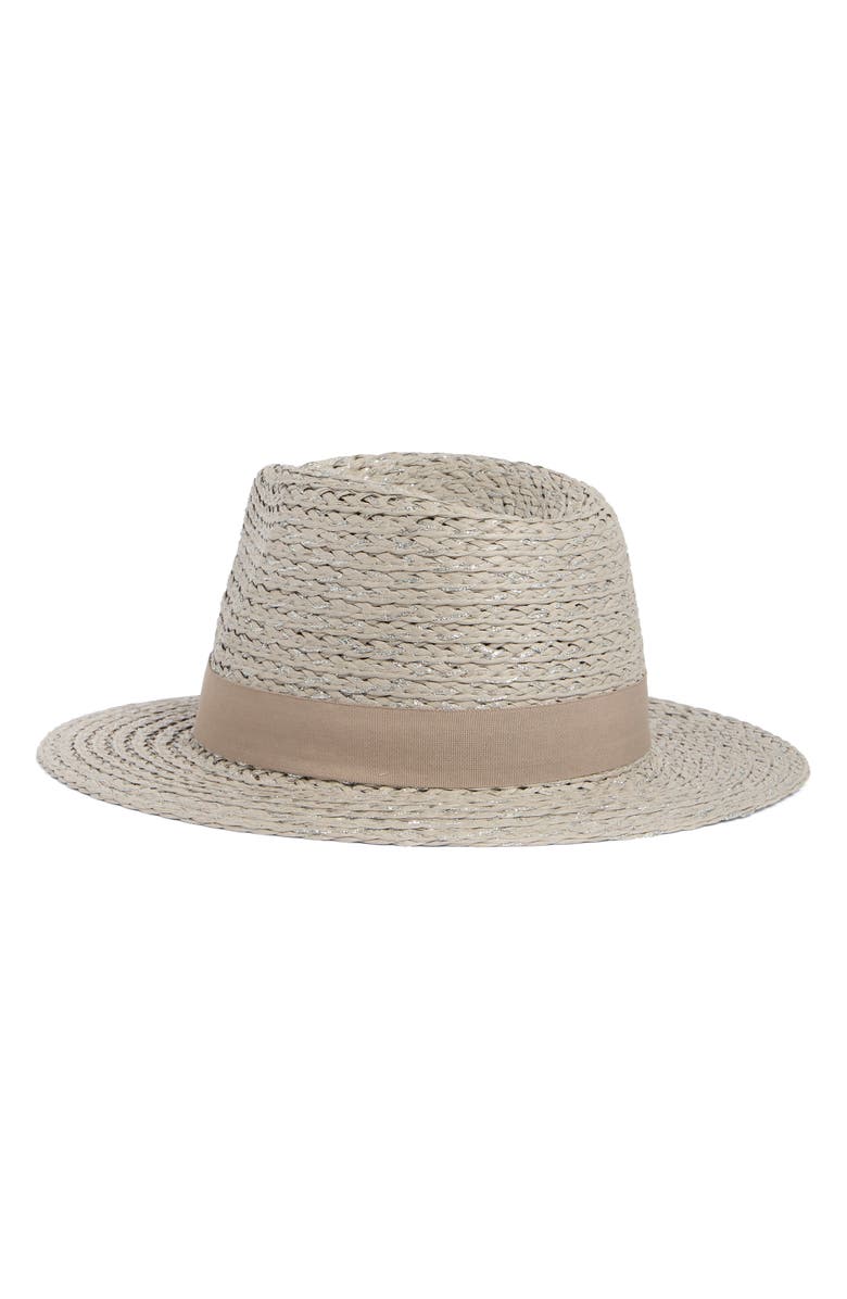 Vince Camuto Lala Metallic Panama Hat, Alternate, color,