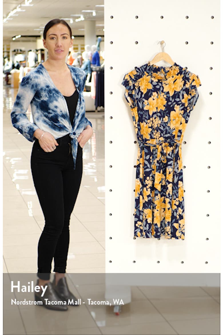 Floral Print Belted A-Line Dress video