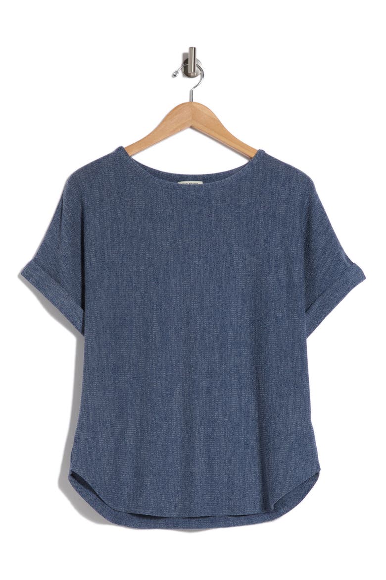 Short Sleeve Ribbed T-Shirt, Alternate, color, NEW BLUE